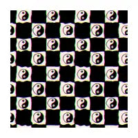 Yin Yang Smiley Checkered Print - design