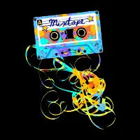 Retro Cassette Tape Paint Splatter - design