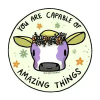 Amazing Things Cow - Nonbinary Button - design