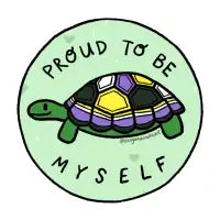 Proud Nonbinary Turtle Button - design