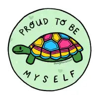 Proud Pan Turtle Button - design