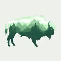 Bison Buffalo Double Exposure Surreal Wildlife Native Animal - design