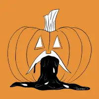 Puking Pumpkin v.2 T-Shirt - design