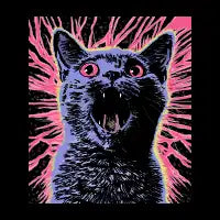 Psychedelic Screaming Cat - design