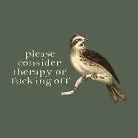 please consider therapy or fucking off light text - design