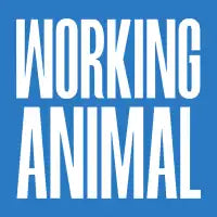 WORKING ANIMAL (White Text) Pullover Hoody - design