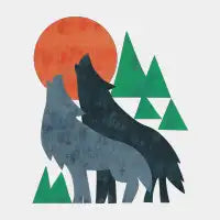 Mid Century Wolfs T-Shirt - design
