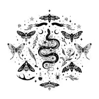 Mystical Nature Tattoo Sheet - design