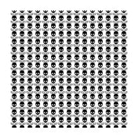 Poppy Skull Pattern Black on White - design