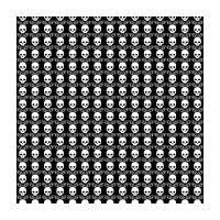 Poppy Skull Pattern Black on White - design