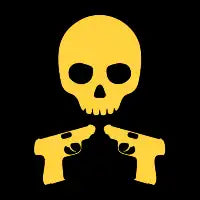 Rose Skeleton Logo Yellow on Black - design