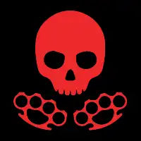 Poppy Skeleton Logo Red on Black - design