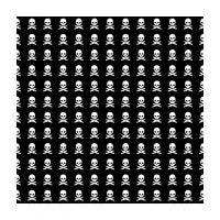 Violet Skull Pattern White on Black - design
