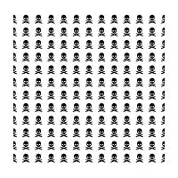 Violet Skull Pattern Black on White - design