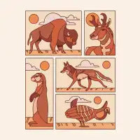 Animals of the prairie - design