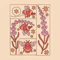 Bumble bees & lavender - design