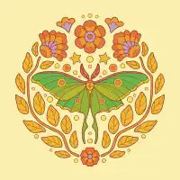 Decorative luna moth - design