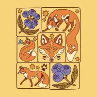 Foxes & Blueberries - design
