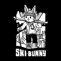 Retro Ski Bunny Mountain Art - design