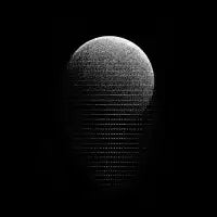Abstract Monochrome Digital Moon Reflection - design