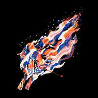Colorful Abstract Freestyle Skier - design