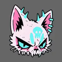 Cyberpunk Skull Cat Head T-Shirt - design
