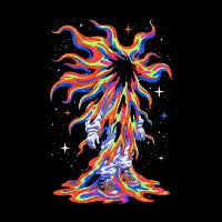 Flaming Cosmic Figure - design