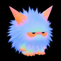 Fluffy Blue Mood Creature T-Shirt - design