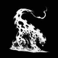 Ghostly Black and White Creature - design