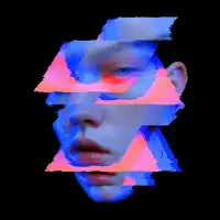 Glitch Blue Portrait - design