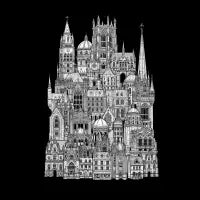 Gothic Cathedral City T-Shirt - design