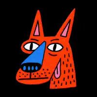 Orange Dog Abstract Portrait - design