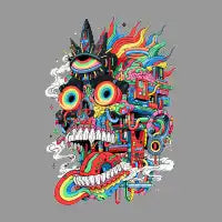 Psychedelic Mechanical Skull - design
