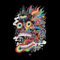 Psychedelic Mechanical Skull - design