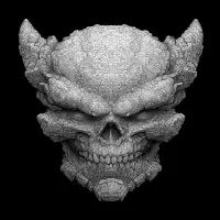 Stone Horned Demon Skull - design