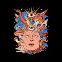 Surreal Face Cosmic Vision - design