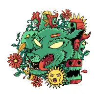 doodle wolf head - design