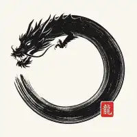 A Brush with the Beast (Dragon Enso) - design