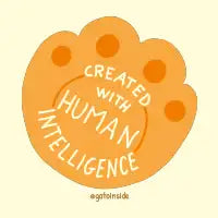Created with Human Intelligence (orange) - design