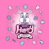 rabbit greeting happy easter - design