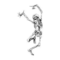 dancing skeleton - design