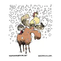 Non Sequitur Danae and Lucy on Moose - design