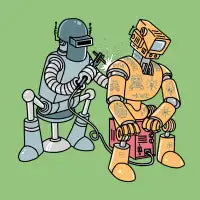 robots and tattoo - design