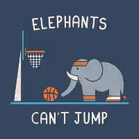 Elephants Can't Jump T-Shirt - design
