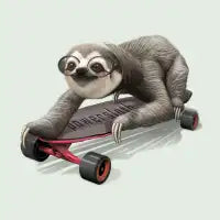 SLOTH ON SKATEBOARD T-Shirt - design