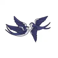 Swallows on white T-Shirt - design