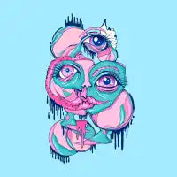 Bubbleyummy - Weird Abstract Portrait Art T-Shirt - design