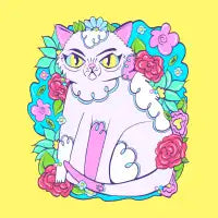 Cat Among the Flowers - design