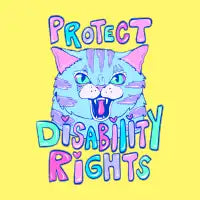 Protect Disability Rights Cat Art - design