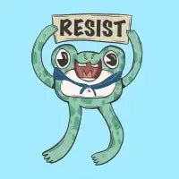 Resist Frog - Portland Protest Frog With Resist Sign - design